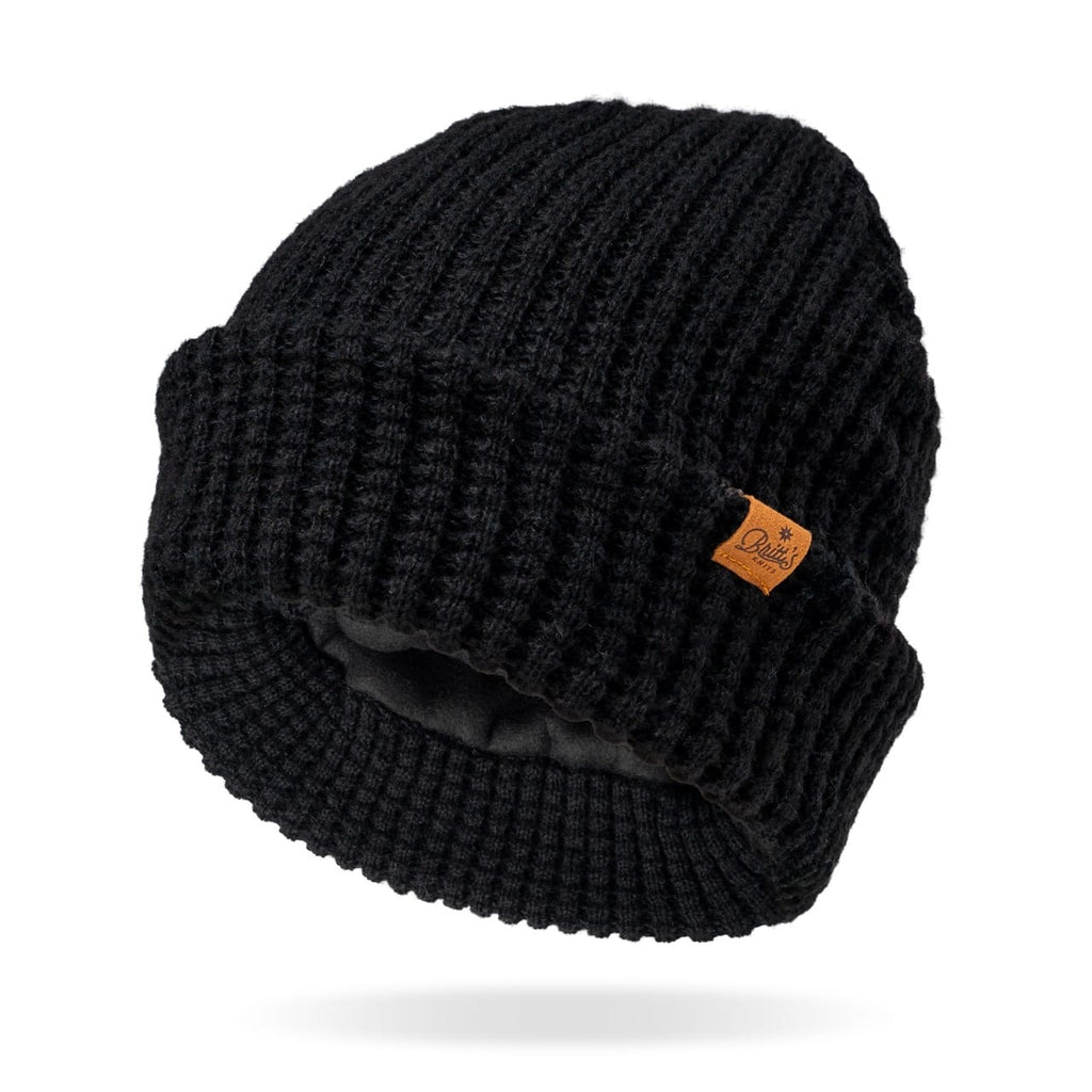 Black Juneau Waffle Knit Beanie - Womens Britt's Knits Apparel & Accessories - Winter - Adult - Hats