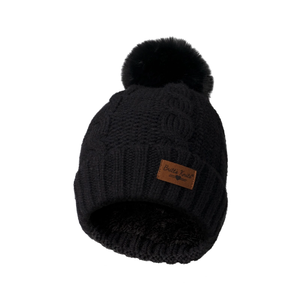 Black Pom Hat - Adult Britt's Knits Apparel & Accessories - Winter - Adult - Hats