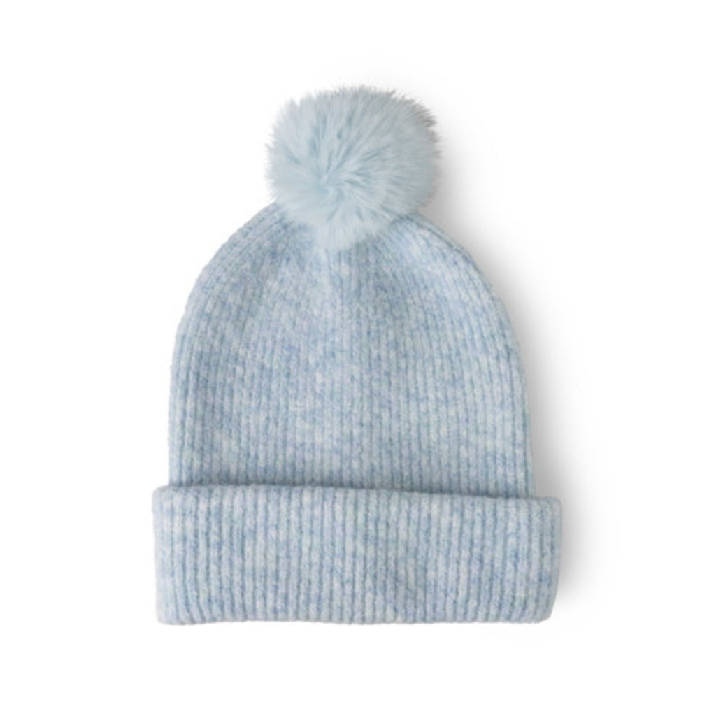 Blue Powder Knit Pom Adult Hat Britt's Knits Apparel & Accessories - Winter - Adult - Hats