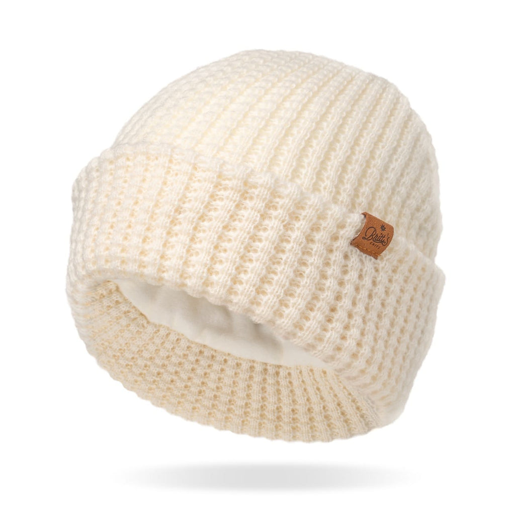Cream Juneau Waffle Knit Beanie - Womens Britt's Knits Apparel & Accessories - Winter - Adult - Hats