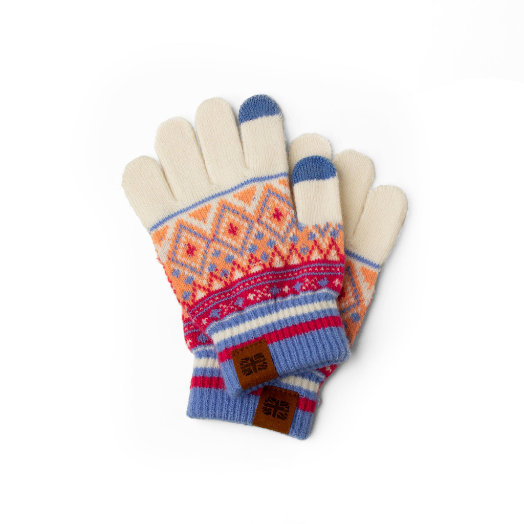 Coral Fair Isle Gloves - Kids Britt's Knits Apparel & Accessories - Winter - Kids - Mittens & Gloves