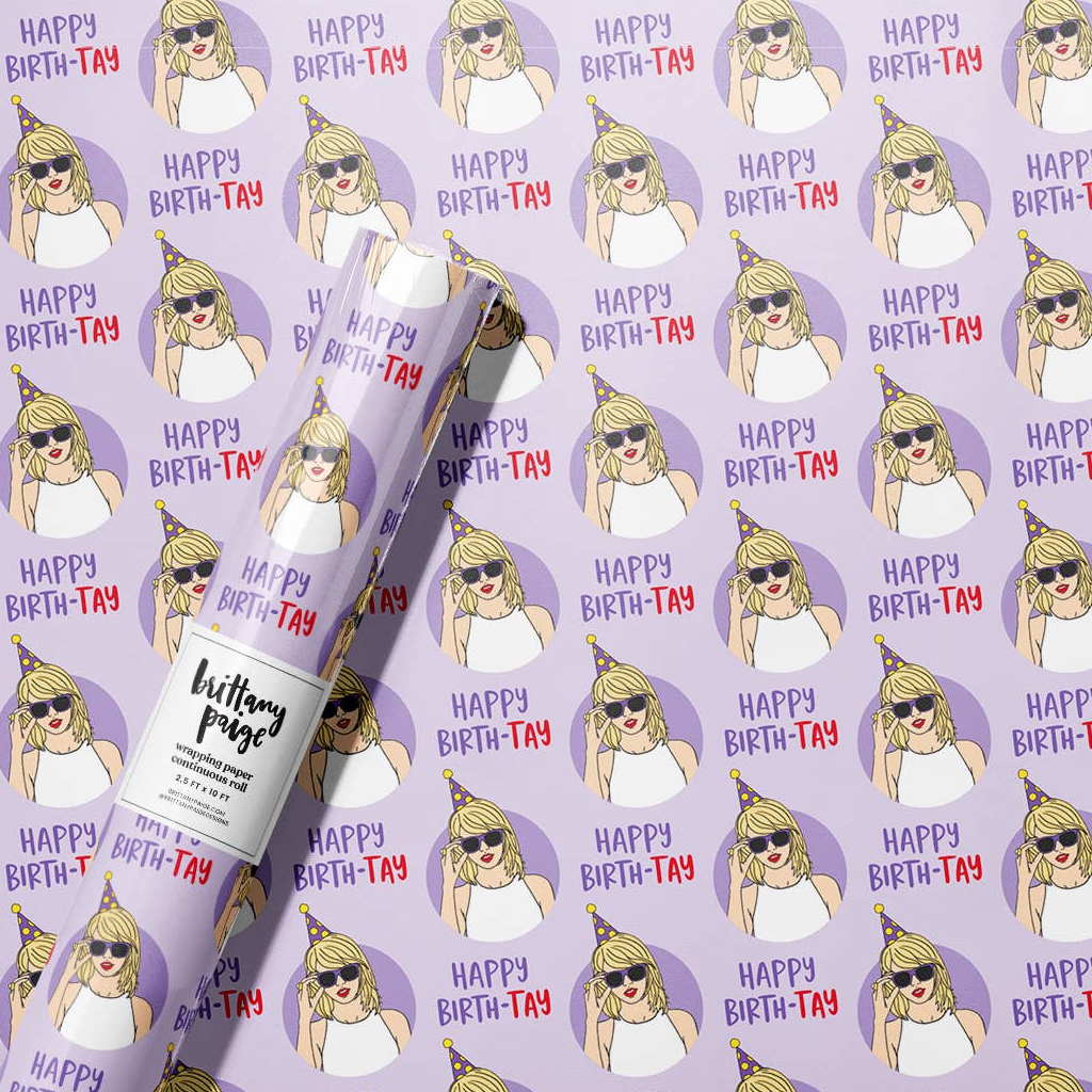 Pop Star Happy Birth-Tay Wrapping Paper Roll Brittany Paige Gift Wrap & Packaging - Gift Wrap