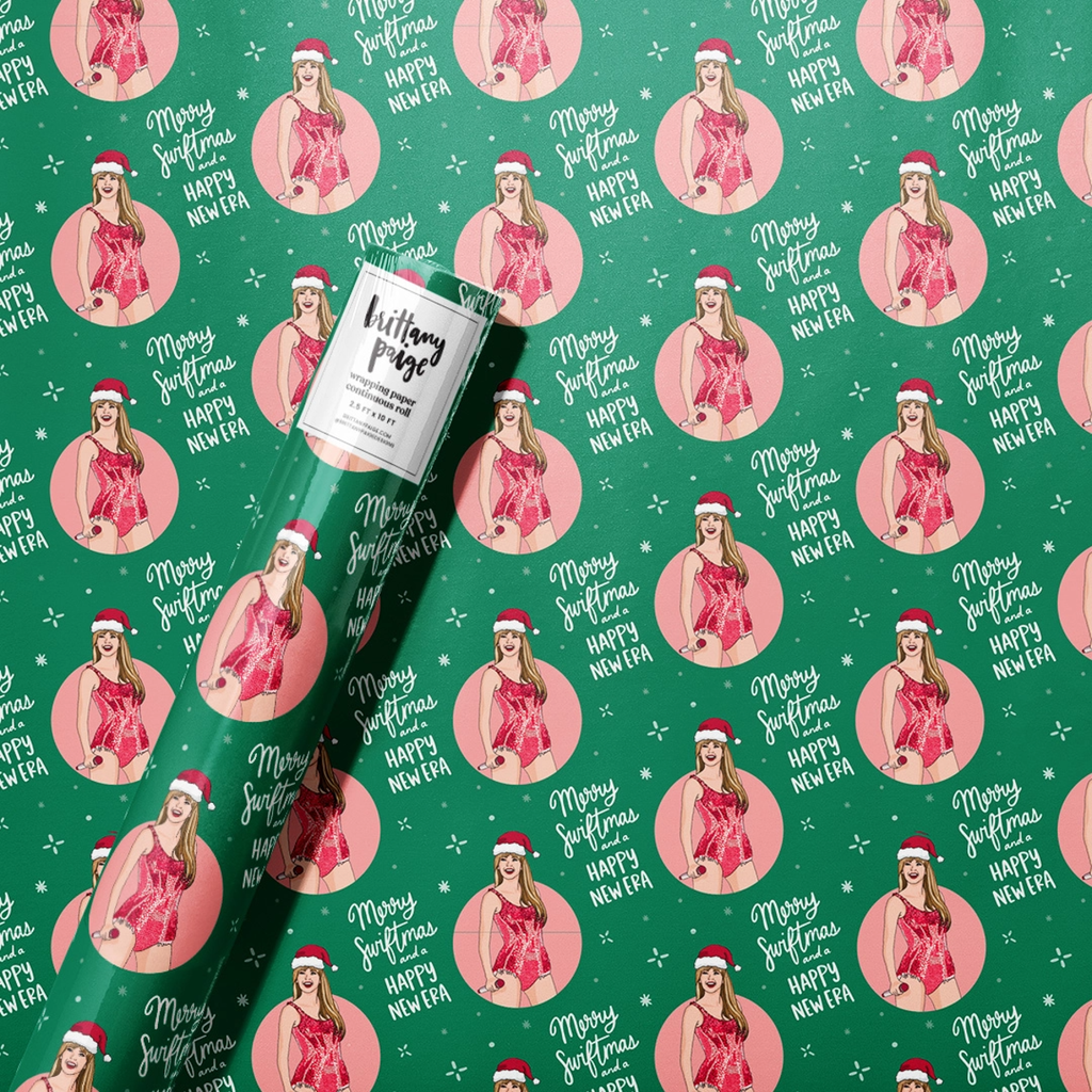 Merry Swift Christmas And Happy New Eras Wrapping Paper Brittany Paige Gift Wrap & Packaging - Holiday - Christmas - Gift Wrap