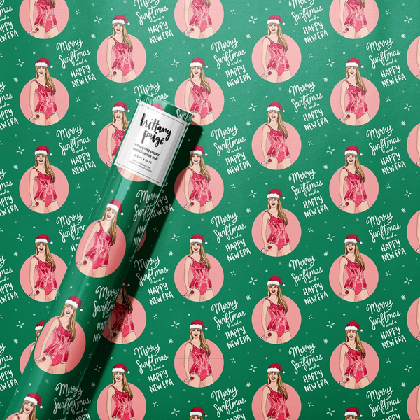 Merry Swift Christmas And Happy New Eras Wrapping Paper Brittany Paige Gift Wrap & Packaging - Holiday - Christmas - Gift Wrap