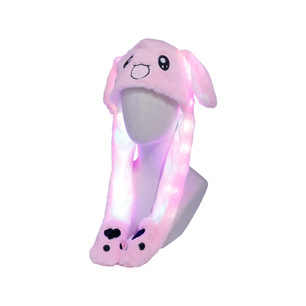 Pink Puppy Dog Led Light Up Interactive Ear Moving Animal Hat Cap Zone Apparel & Accessories - Winter - Adult - Hats