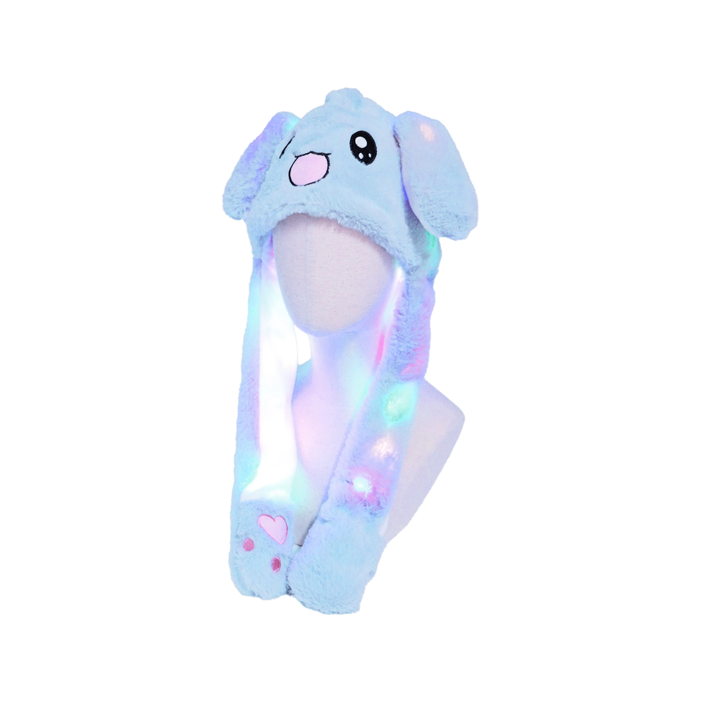 Powder Blue Puppy Dog Led Light Up Interactive Ear Moving Animal Hat Cap Zone Apparel & Accessories - Winter - Adult - Hats
