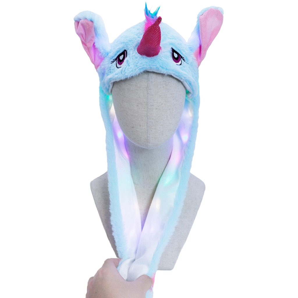 Unicorn Pony Led Light Up Interactive Ear Moving Hat Cap Zone Apparel & Accessories - Winter - Adult - Hats