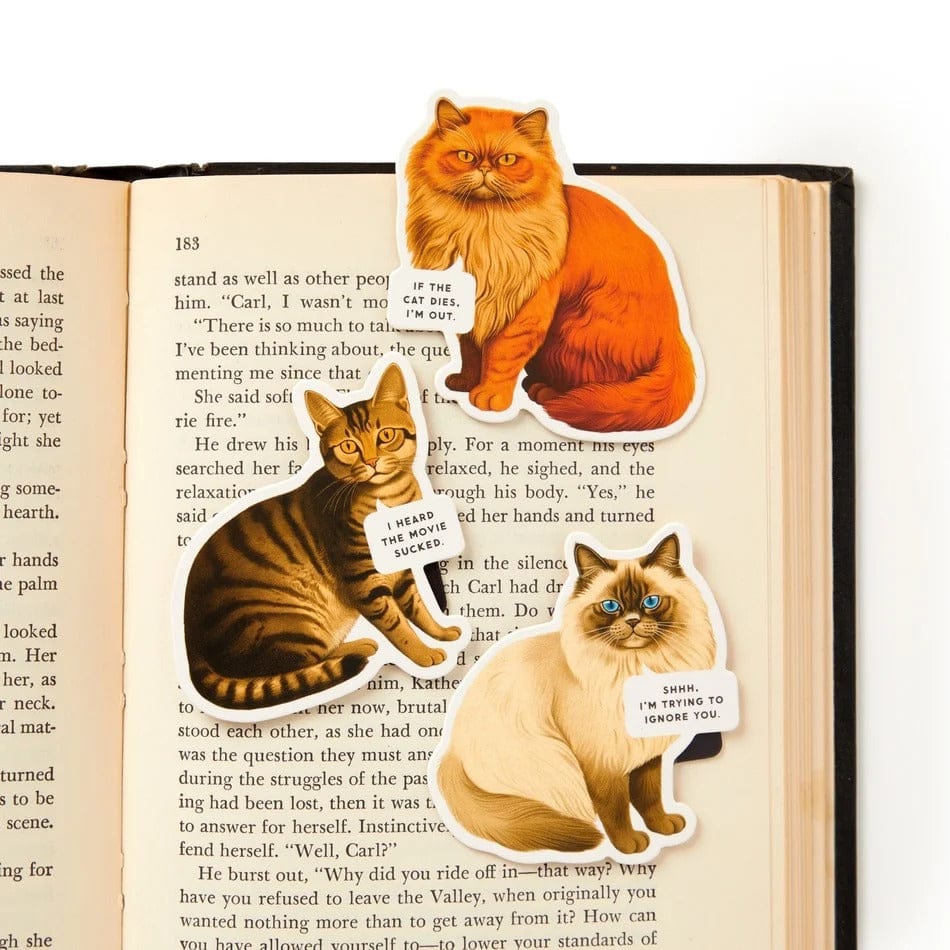 Moody Cats Magnetic Bookmark Set Chronicle Books - Brass Monkey Books - Bookmarks