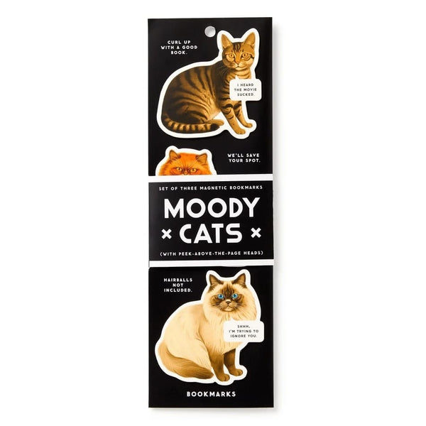 Moody Cats Magnetic Bookmark Set Chronicle Books - Brass Monkey Books - Bookmarks