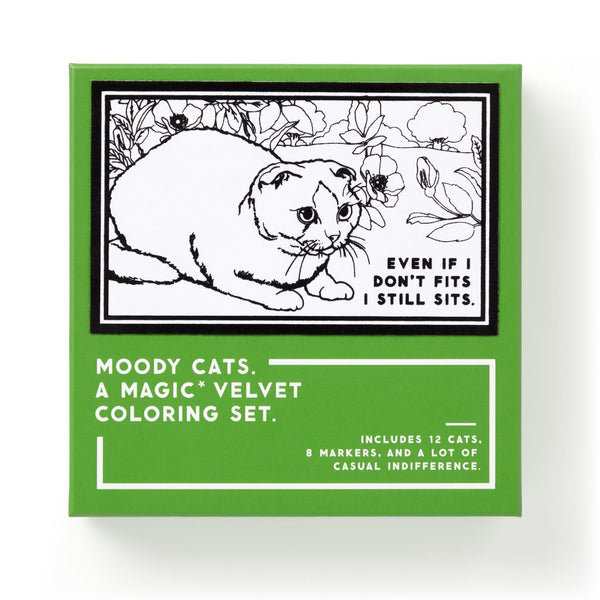 Moody Cats Magic Velvet Coloring Set Chronicle Books - Brass Monkey Books - Coloring