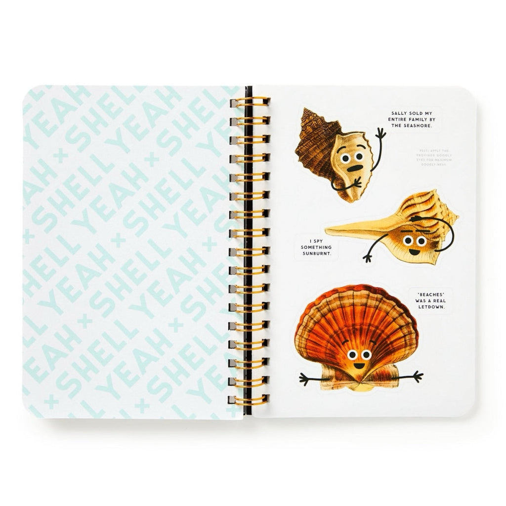 Shell Yeah Googly Eyes Seashell Sticker Book Chronicle Books - Brass Monkey Books