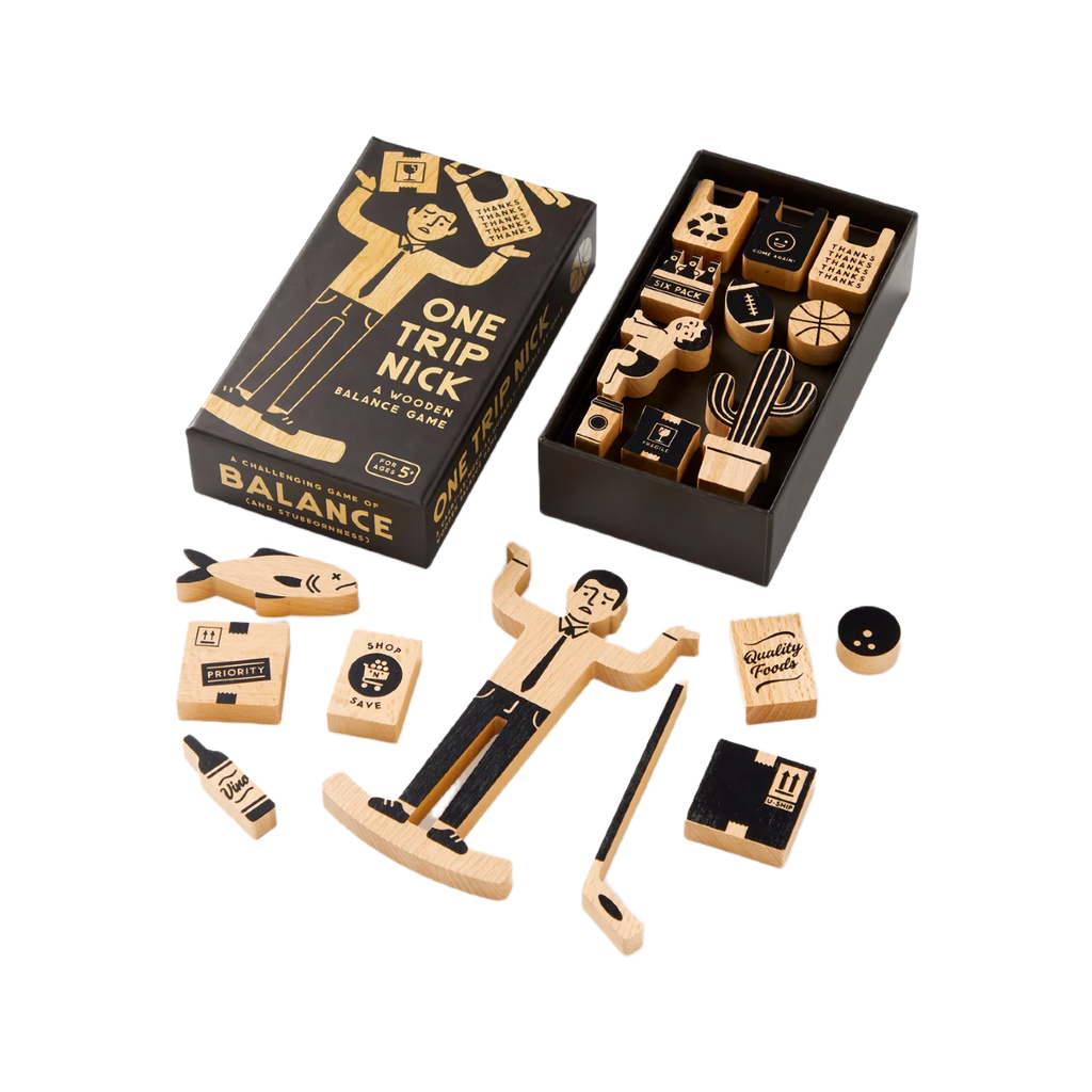One Trip Nick Wooden Balance Game Chronicle Books - Brass Monkey Toys & Games - Puzzles & Games - Games