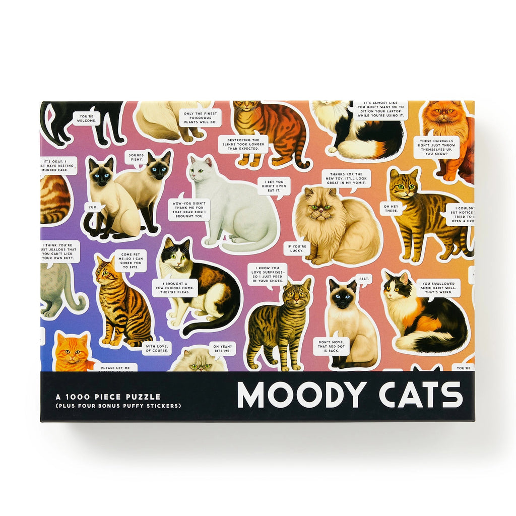 Moody Cats 1000 Piece Jigsaw Puzzle Chronicle Books - Brass Monkey Toys & Games - Puzzles & Games - Jigsaw Puzzles