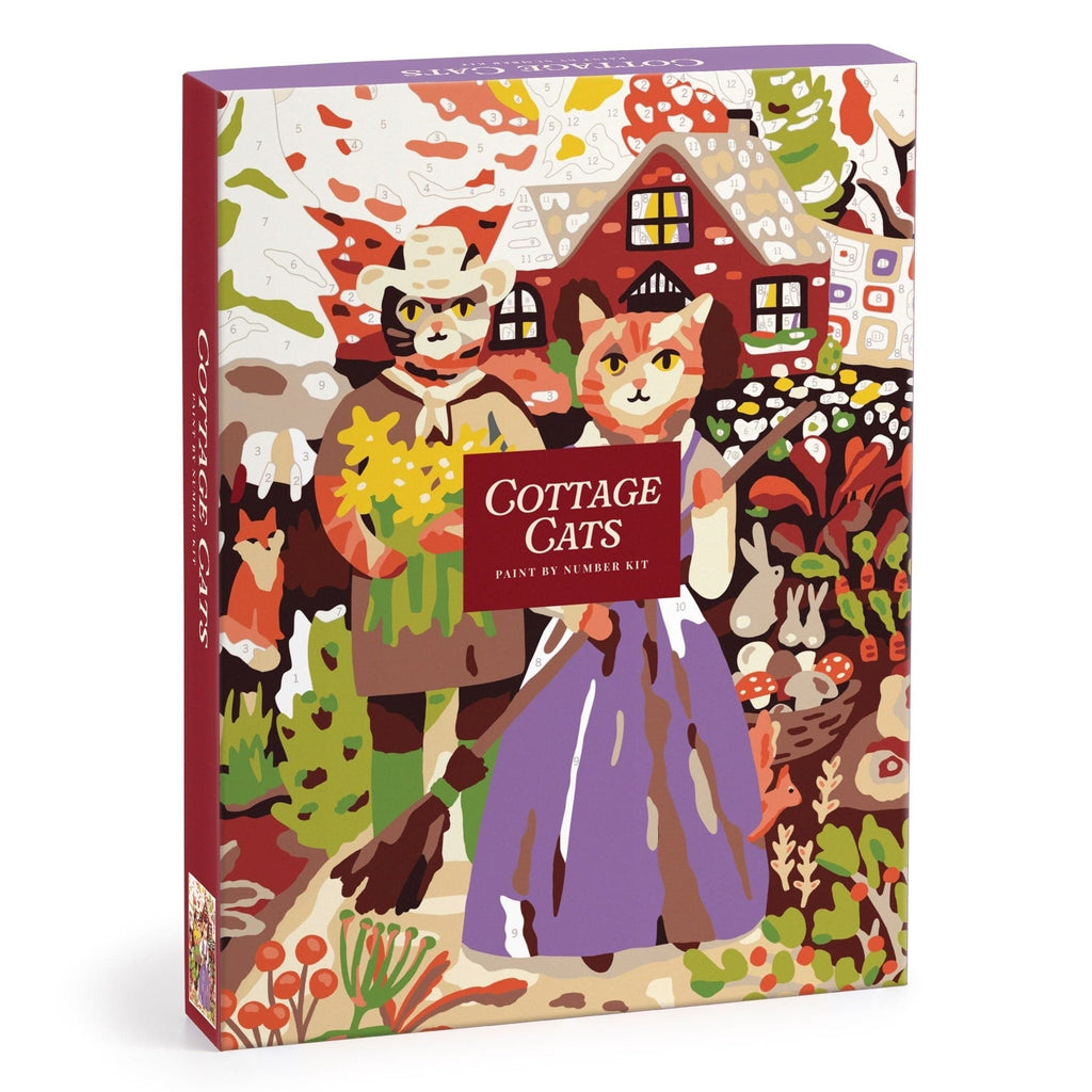 Cottage Cats 9 x 12" Paint by Number Kit Chronicle Books - Galison Toys & Games - Art & Drawing Toys
