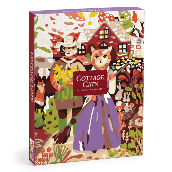 Cottage Cats 9 x 12" Paint by Number Kit Chronicle Books - Galison Toys & Games - Art & Drawing Toys