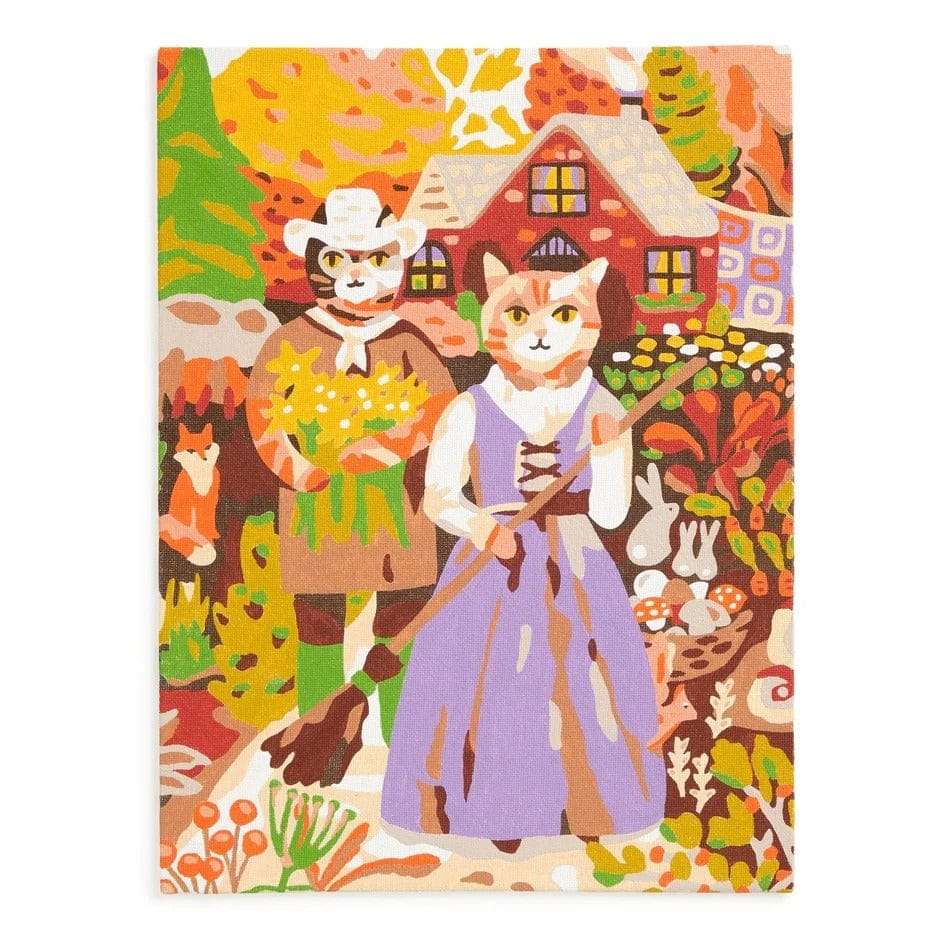 Cottage Cats 9 x 12" Paint by Number Kit Chronicle Books - Galison Toys & Games - Art & Drawing Toys
