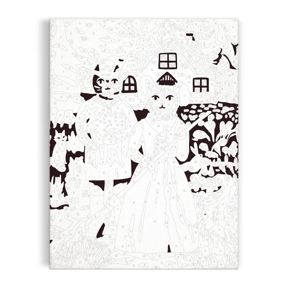 Cottage Cats 9 x 12" Paint by Number Kit Chronicle Books - Galison Toys & Games - Art & Drawing Toys