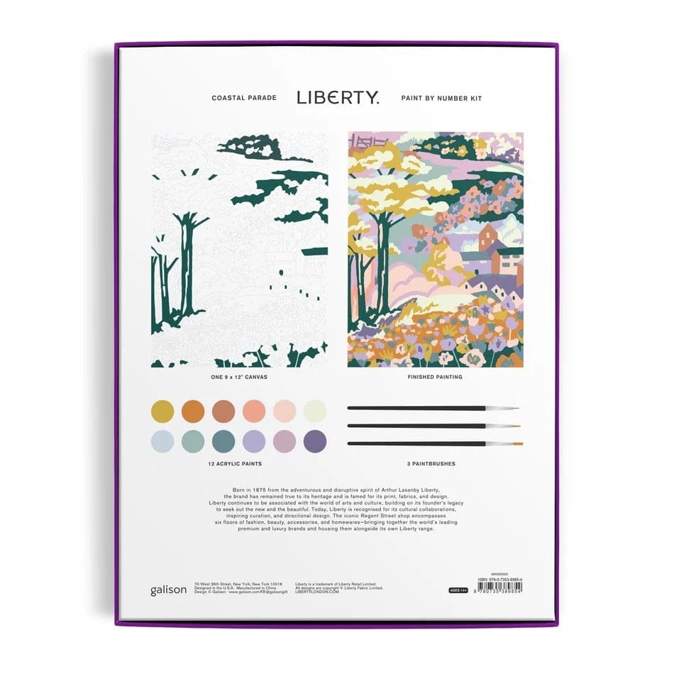 Liberty Coastal Parade 9 x 12" Paint by Number Kit Chronicle Books - Galison Toys & Games - Art & Drawing Toys