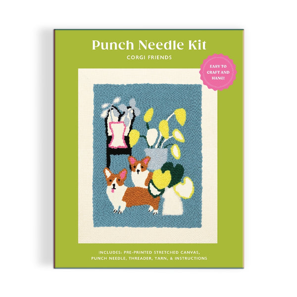 Corgi Friends Punch Needle Kit Chronicle Books - Galison Toys & Games - Crafts & Hobbies - Needlecraft Kits