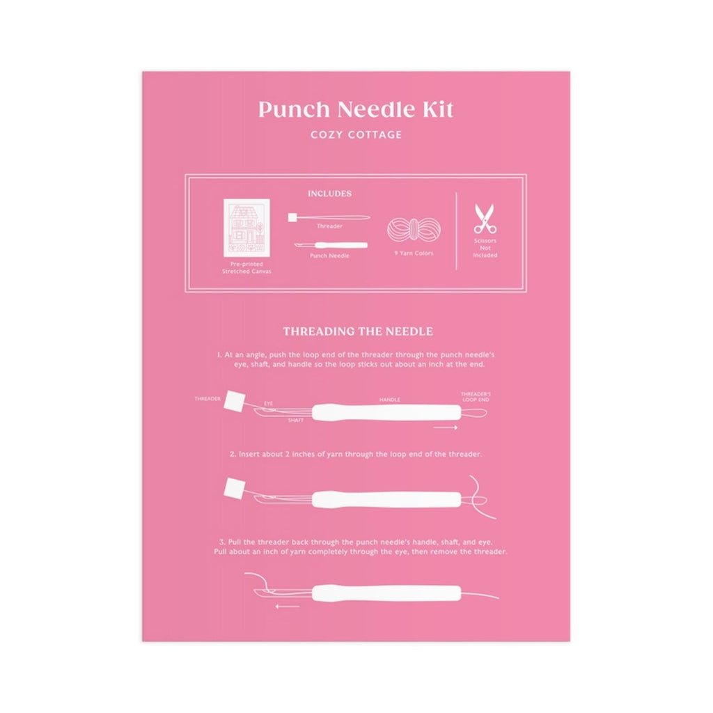 Punch Needle Kit Cozy Cottage Chronicle Books - Galison Toys & Games - Crafts & Hobbies - Needlecraft Kits