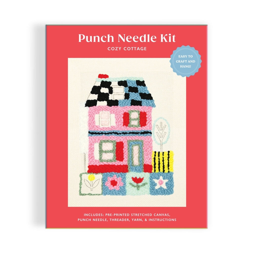 Punch Needle Kit Cozy Cottage Chronicle Books - Galison Toys & Games - Crafts & Hobbies - Needlecraft Kits