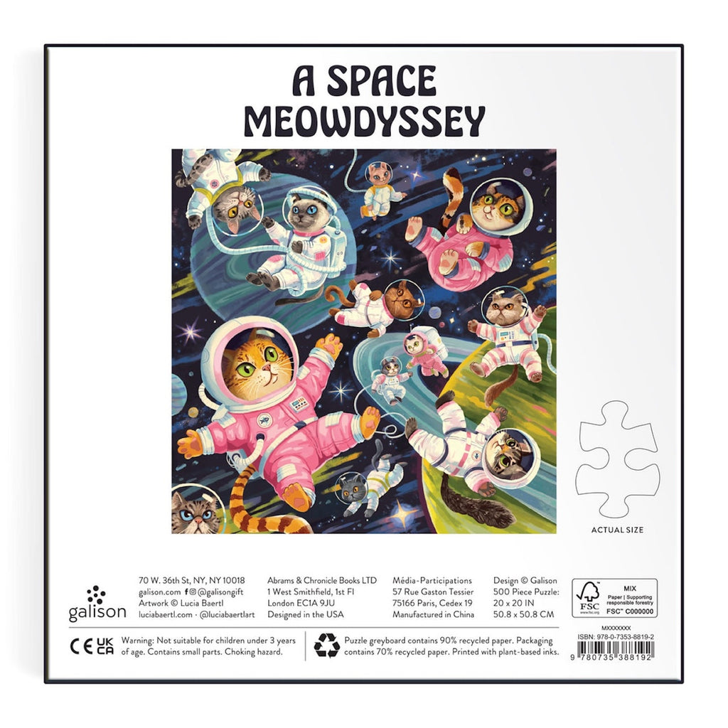A Space Meowdyssey 500 Piece Jigsaw Puzzle Chronicle Books - Galison Toys & Games - Puzzles & Games - Jigsaw Puzzles