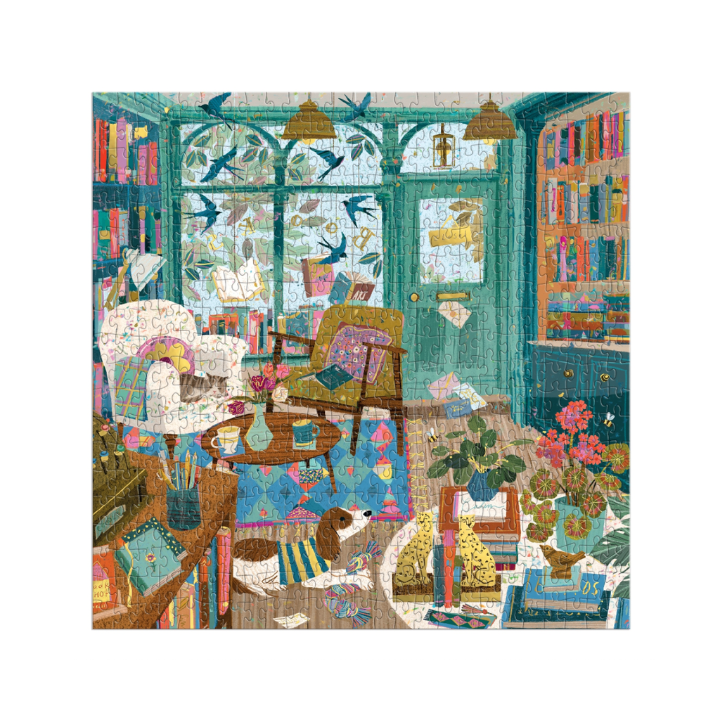 Bookshop Afternoon Foil 500 Piece Jigsaw Puzzle Chronicle Books - Galison Toys & Games - Puzzles & Games - Jigsaw Puzzles