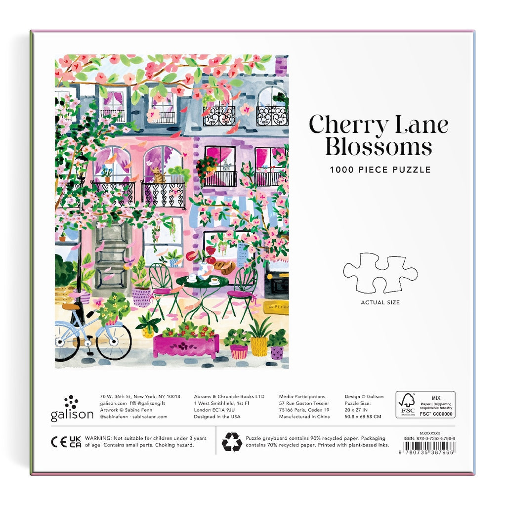 Cherry Lane Blossoms 1000 Piece Jigsaw Puzzle Chronicle Books - Galison Toys & Games - Puzzles & Games - Jigsaw Puzzles