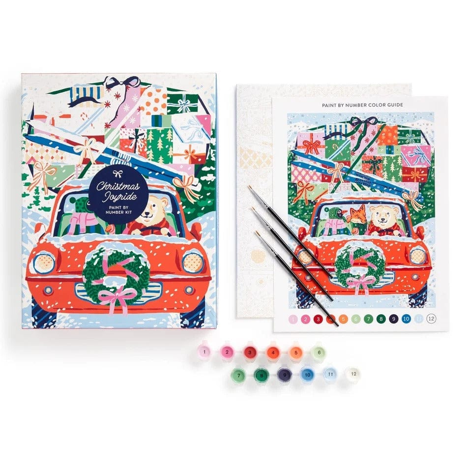 Christmas Joyride 9 x 12" Paint by Number Kit Chronicle Books - Galison Toys & Games - Puzzles & Games - Jigsaw Puzzles