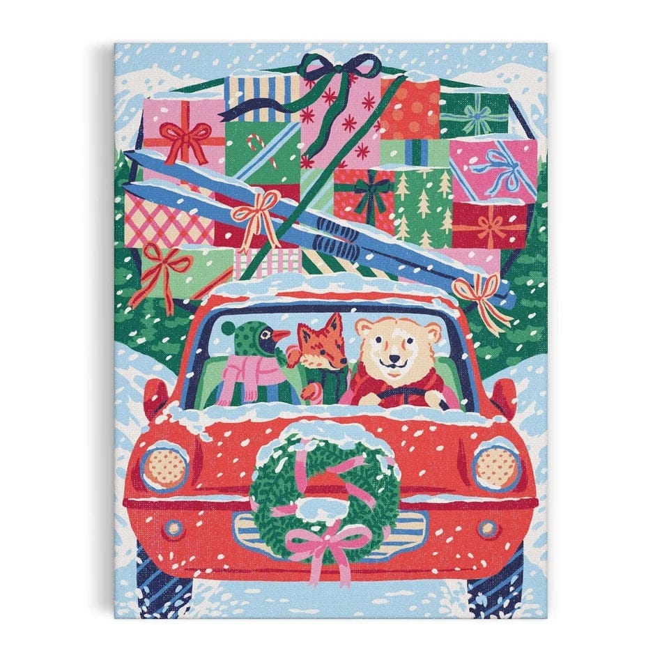 Christmas Joyride 9 x 12" Paint by Number Kit Chronicle Books - Galison Toys & Games - Puzzles & Games - Jigsaw Puzzles