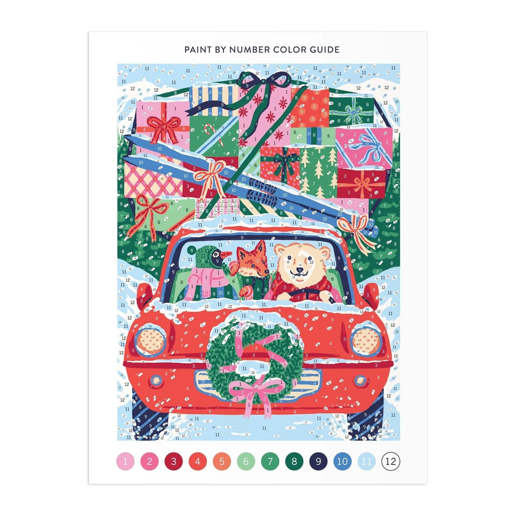 Christmas Joyride 9 x 12" Paint by Number Kit Chronicle Books - Galison Toys & Games - Puzzles & Games - Jigsaw Puzzles