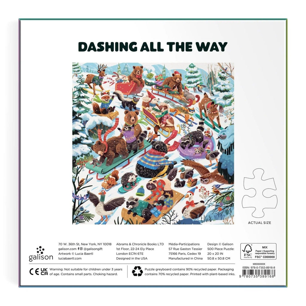 Dashing All The Way 500 Piece Jigsaw Puzzle Chronicle Books - Galison Toys & Games - Puzzles & Games - Jigsaw Puzzles