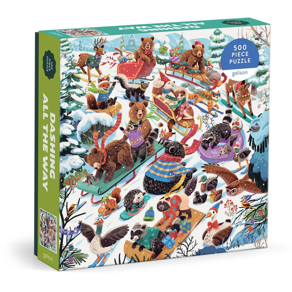 Dashing All The Way 500 Piece Jigsaw Puzzle Chronicle Books - Galison Toys & Games - Puzzles & Games - Jigsaw Puzzles
