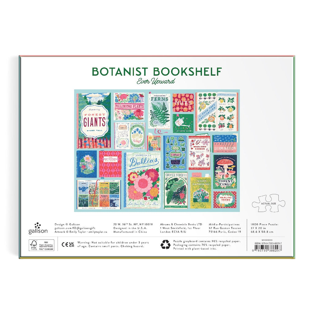 Ever Upward Botanical Bookshelf 1000 Piece Jigsaw Puzzle Chronicle Books - Galison Toys & Games - Puzzles & Games - Jigsaw Puzzles