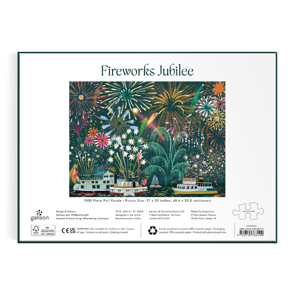 Foil Fireworks Jubilee 1000 Piece Jigsaw Puzzle Chronicle Books - Galison Toys & Games - Puzzles & Games - Jigsaw Puzzles