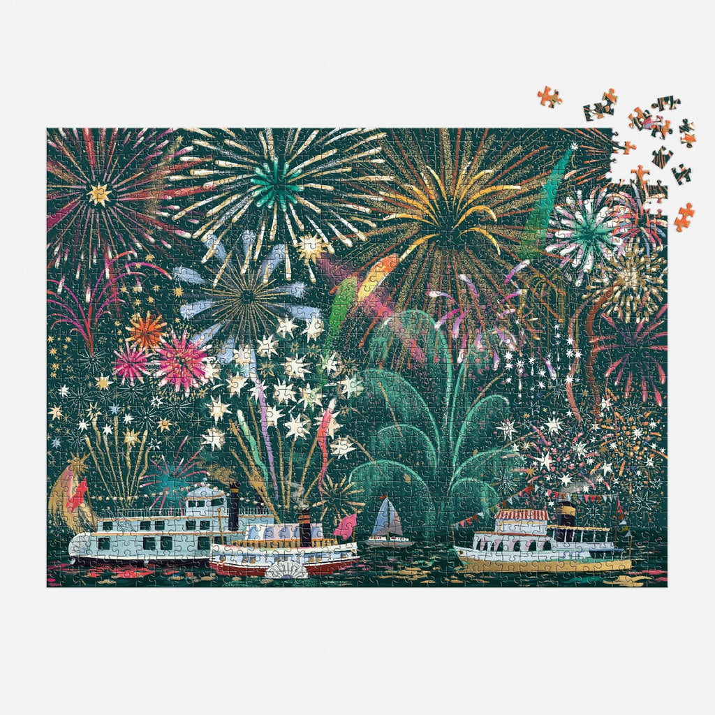 Foil Fireworks Jubilee 1000 Piece Jigsaw Puzzle Chronicle Books - Galison Toys & Games - Puzzles & Games - Jigsaw Puzzles