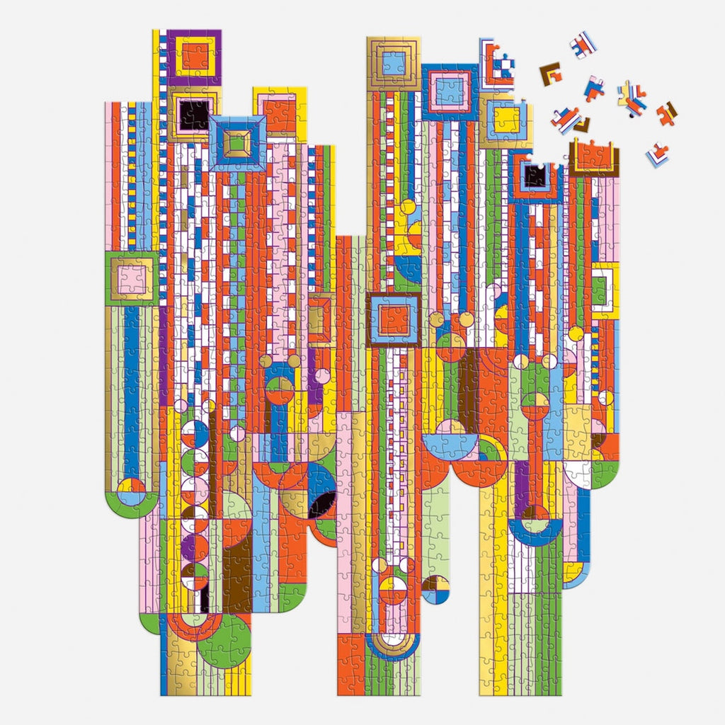 Foil Shaped Frank Lloyd Wright Saguaro Cactus & Forms 750 Piece Jigsaw Puzzle Chronicle Books - Galison Toys & Games - Puzzles & Games - Jigsaw Puzzles