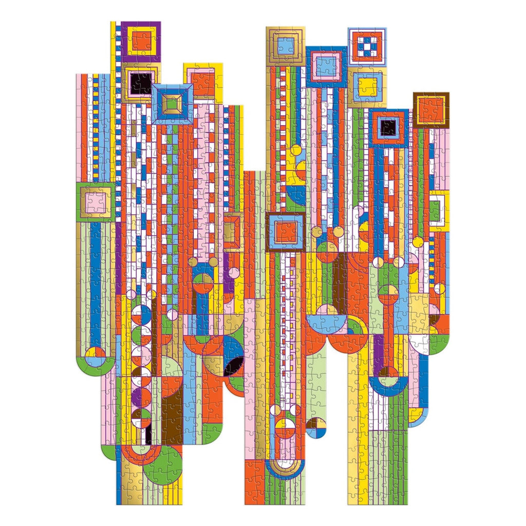 Foil Shaped Frank Lloyd Wright Saguaro Cactus & Forms 750 Piece Jigsaw Puzzle Chronicle Books - Galison Toys & Games - Puzzles & Games - Jigsaw Puzzles