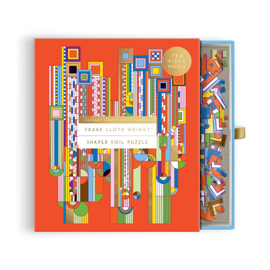 Foil Shaped Frank Lloyd Wright Saguaro Cactus & Forms 750 Piece Jigsaw Puzzle Chronicle Books - Galison Toys & Games - Puzzles & Games - Jigsaw Puzzles