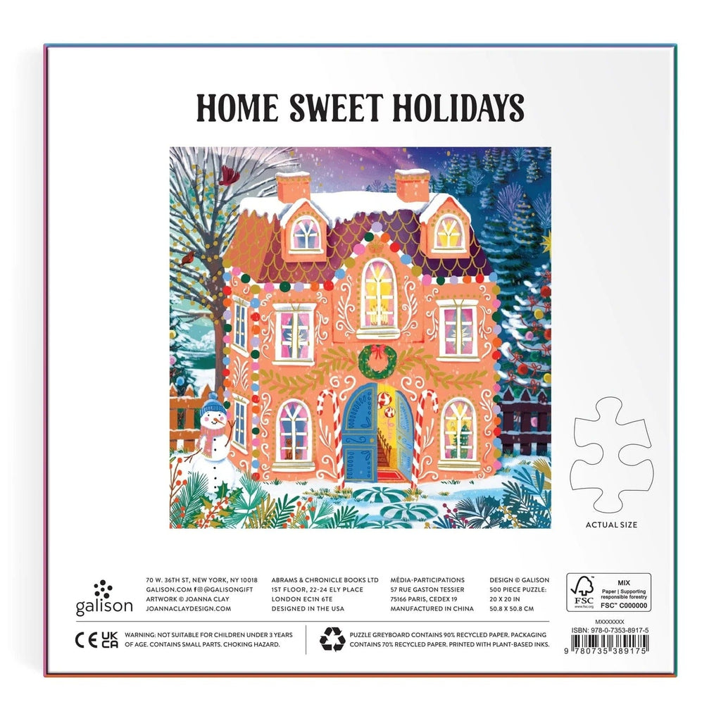 Home Sweet Holidays Foil 500 Piece Jigsaw Puzzle Chronicle Books - Galison Toys & Games - Puzzles & Games - Jigsaw Puzzles