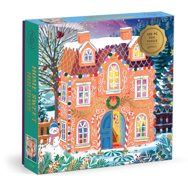 Home Sweet Holidays Foil 500 Piece Jigsaw Puzzle Chronicle Books - Galison Toys & Games - Puzzles & Games - Jigsaw Puzzles