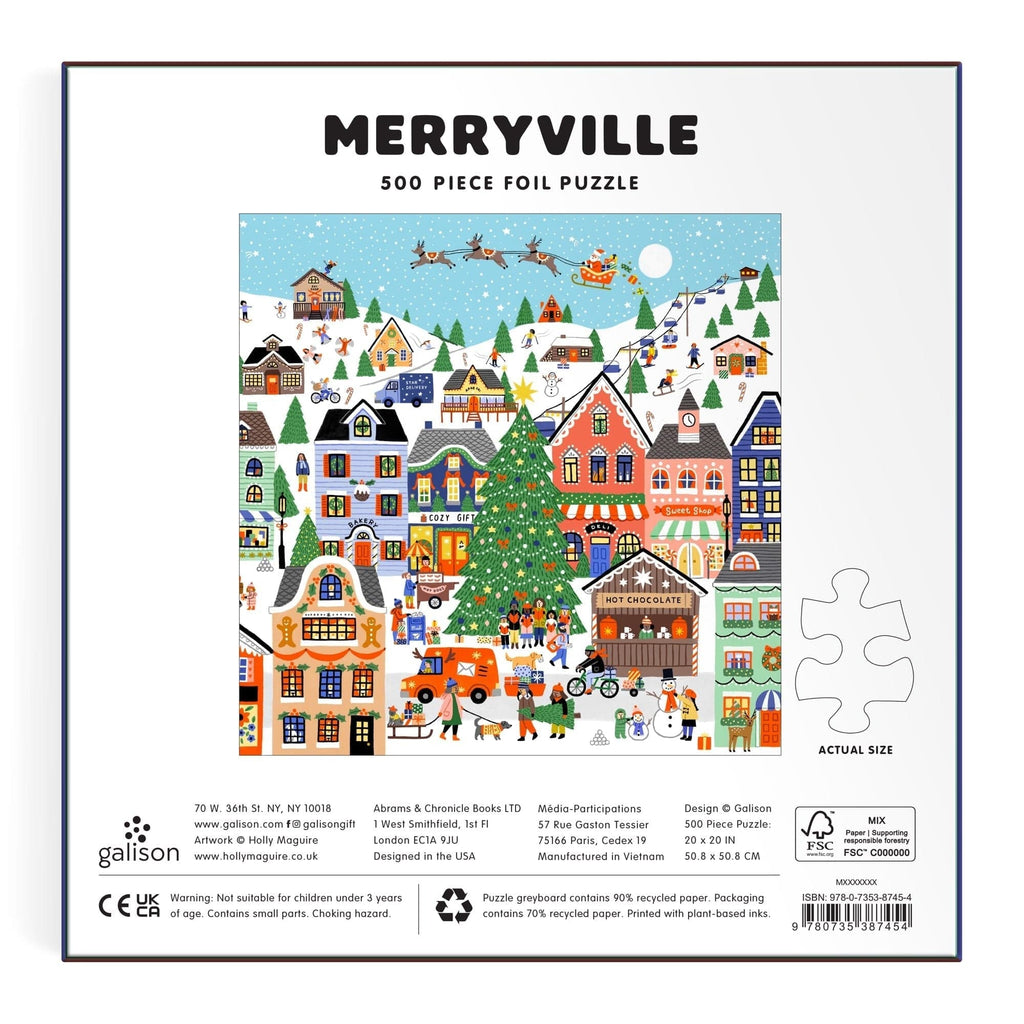Merryville Foil 500 Piece Jigsaw Puzzle Chronicle Books - Galison Toys & Games - Puzzles & Games - Jigsaw Puzzles