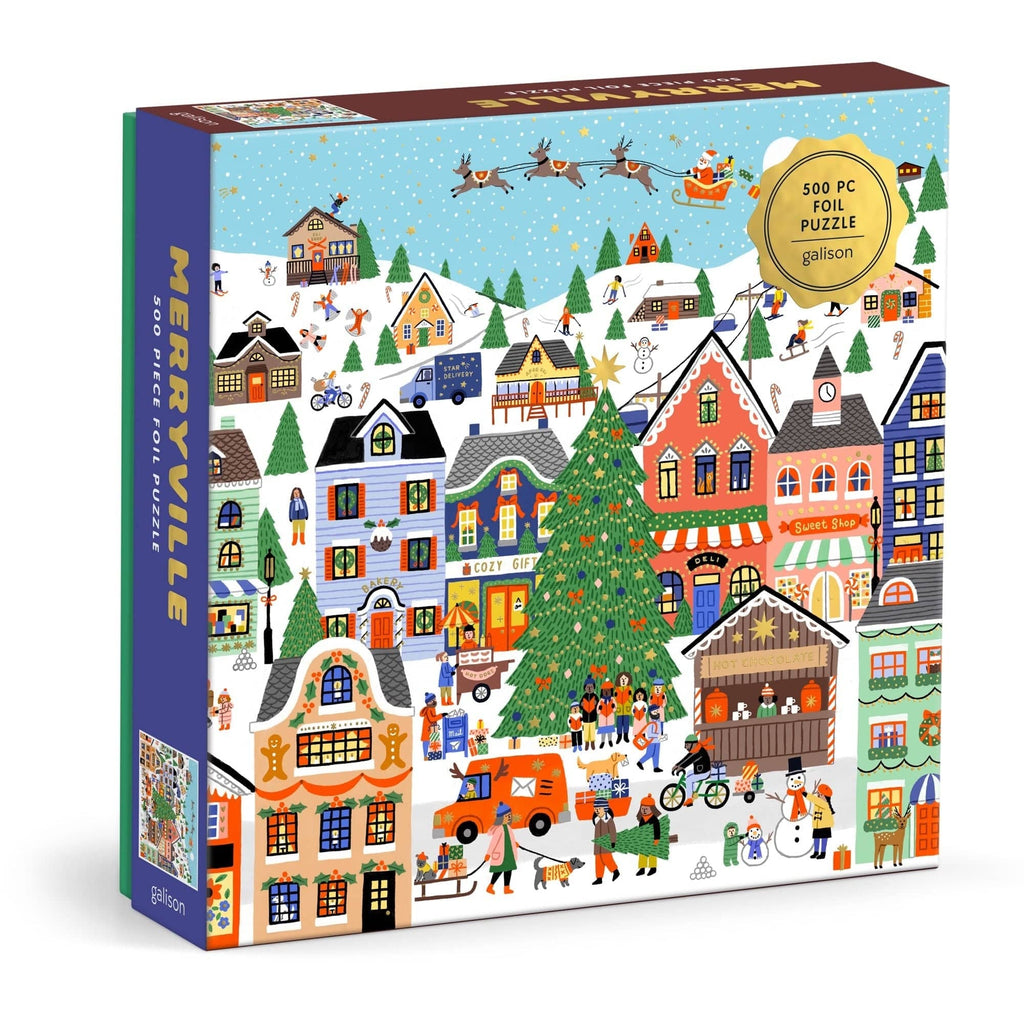Merryville Foil 500 Piece Jigsaw Puzzle Chronicle Books - Galison Toys & Games - Puzzles & Games - Jigsaw Puzzles