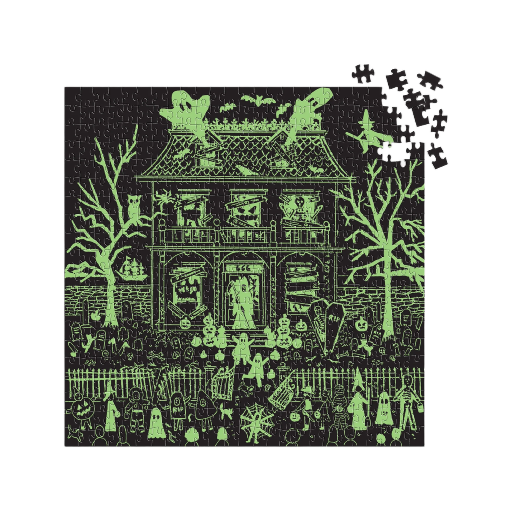 Michael Storrings Haunted House Glow In The Dark 500 Piece Jigsaw Puzzle Chronicle Books - Galison Toys & Games - Puzzles & Games - Jigsaw Puzzles