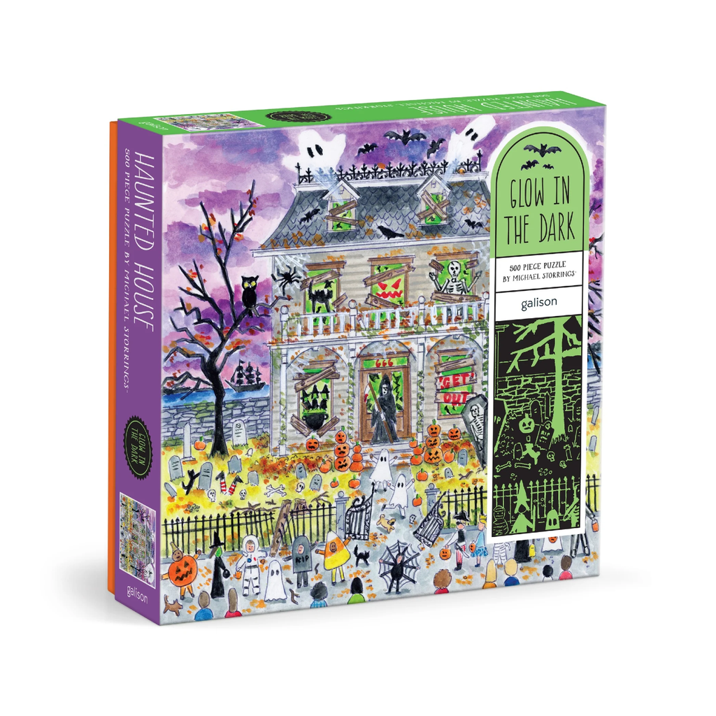 Michael Storrings Haunted House Glow In The Dark 500 Piece Jigsaw Puzzle Chronicle Books - Galison Toys & Games - Puzzles & Games - Jigsaw Puzzles