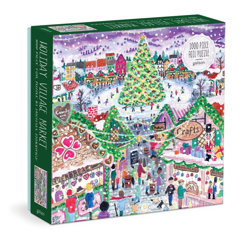 Michael Storrings Holiday Village Market Foil 1000 Piece Jigsaw Puzzle Chronicle Books - Galison Toys & Games - Puzzles & Games - Jigsaw Puzzles