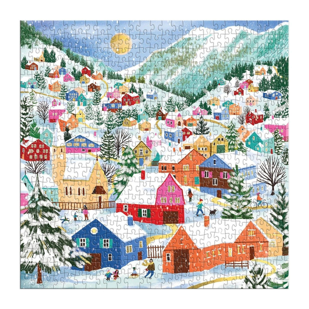 Swiss Alpine Village Foil 500 Piece Jigsaw Puzzle Chronicle Books - Galison Toys & Games - Puzzles & Games - Jigsaw Puzzles