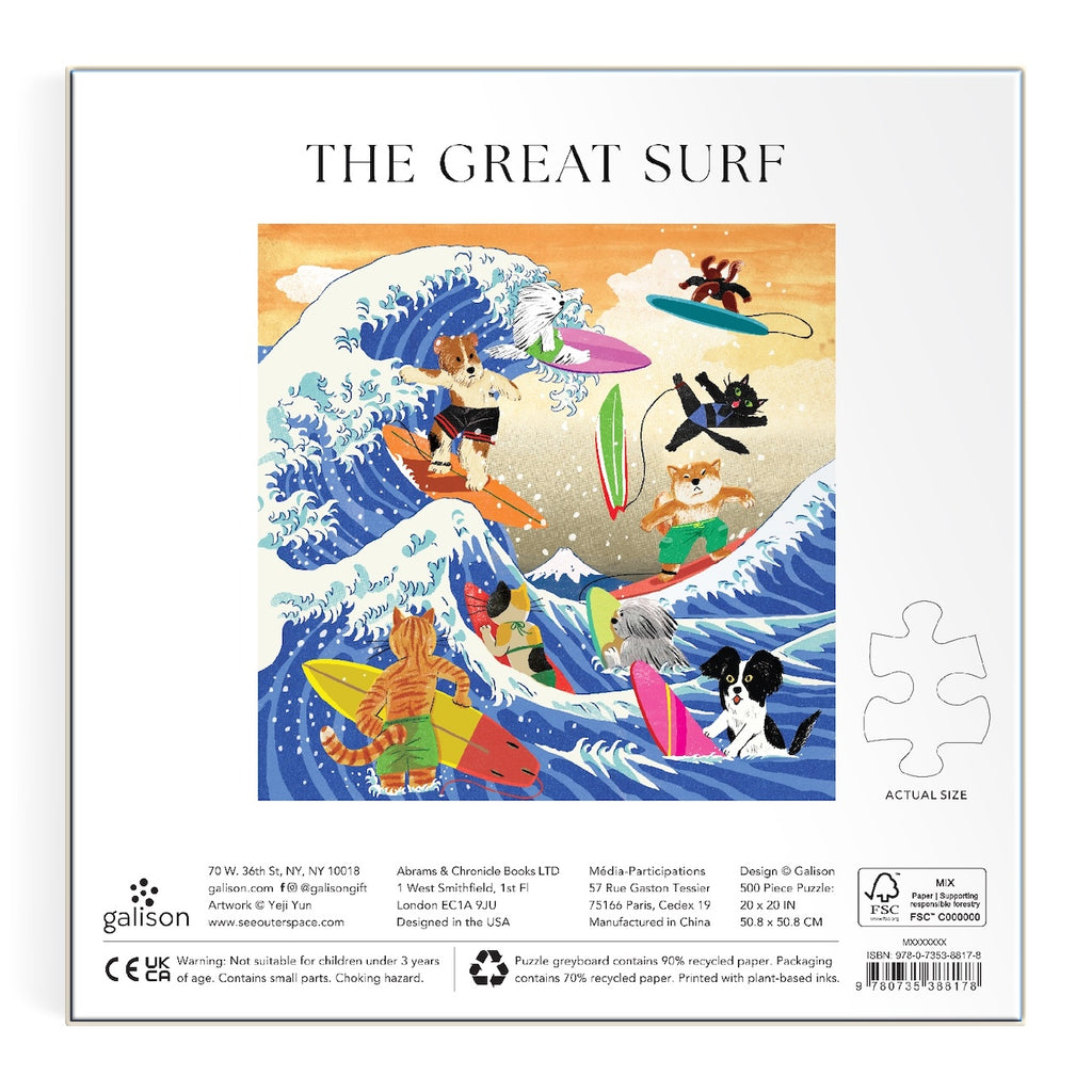 The Great Surf 500 Piece Jigsaw Puzzle Chronicle Books - Galison Toys & Games - Puzzles & Games - Jigsaw Puzzles