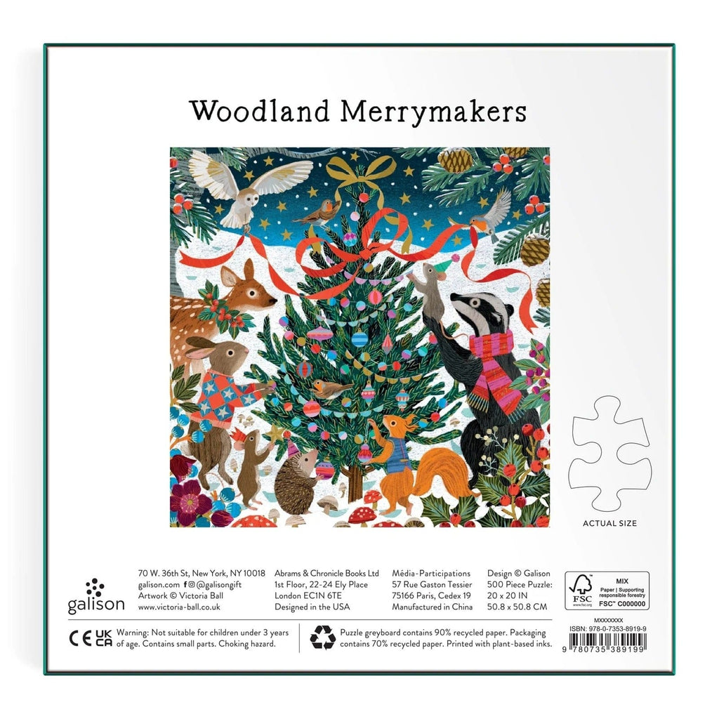 Victoria Ball Woodland Merry Makers Foil 500 Piece Jigsaw Puzzle Chronicle Books - Galison Toys & Games - Puzzles & Games - Jigsaw Puzzles