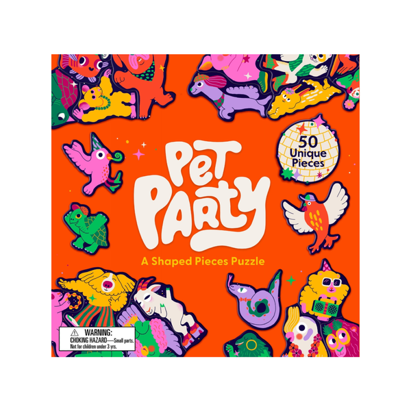 Pet Party Shaped 50 Piece Jigsaw Puzzle Chronicle Books - Laurence King Toys & Games - Puzzles & Games - Jigsaw Puzzles